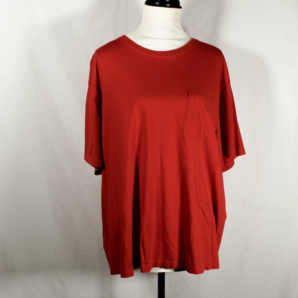 Men's Big and Tall Orange Red Pocket Tee Classic Fit Size 2X